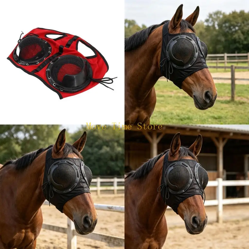 92ME Wind Sand Fly Horse Face Protector With Flexible Net Cloth To Maintain Clear View In Various Conditions