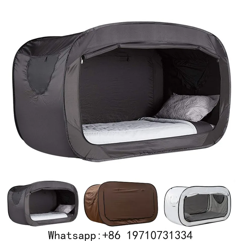 Generic Privacy Bed Canopy – Fully Enclosed Folding Pop Up Bed Tent with Shading for Indoor & Outdoor, Kids Adults