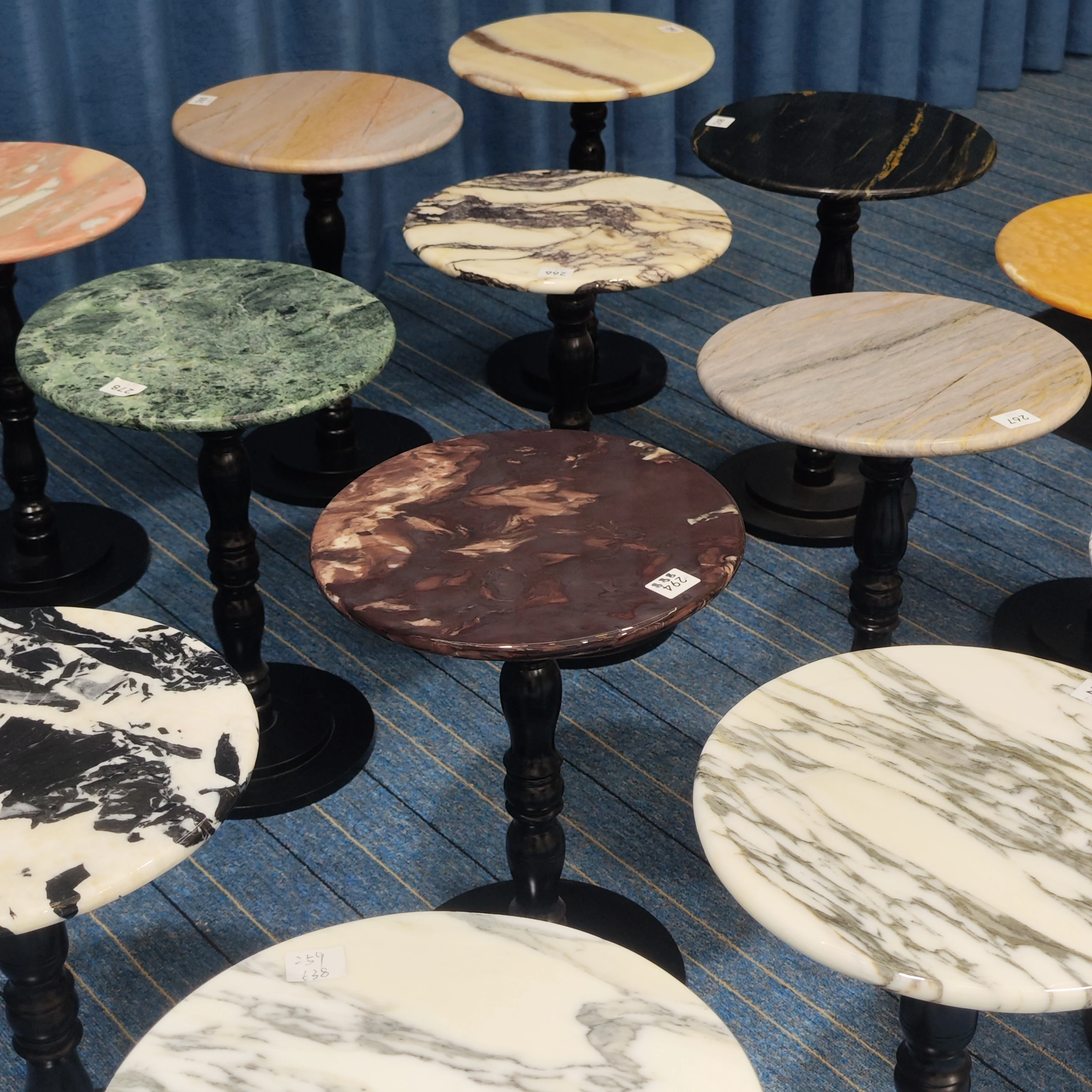 Natural Bulgari Marble European Style Living Room Side Table Light Luxury Hotel Decoration Balcony Tea Table Size40x40x54cm