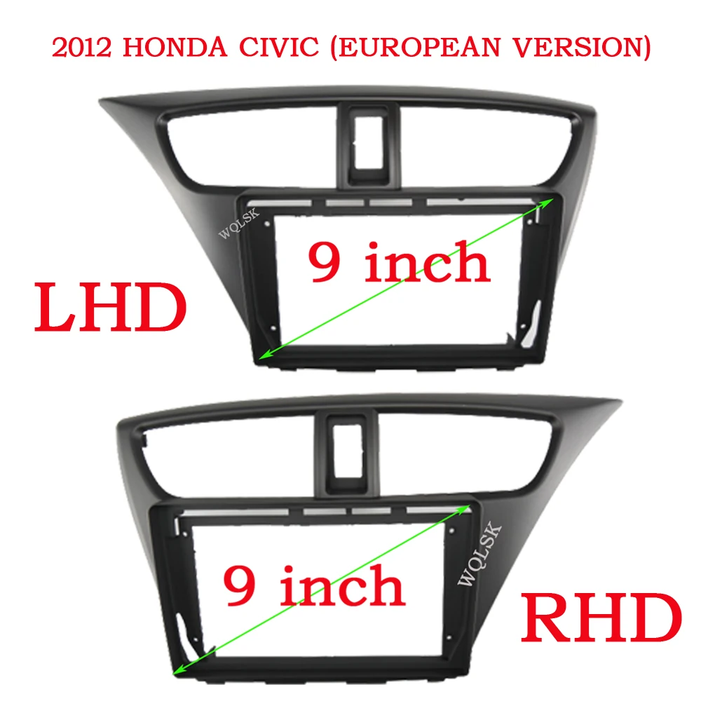 Car Frame Fascia Adapter Canbus Box For Honda Civic Hatchback 2012 Android Radio Dash Fitting Panel Kit