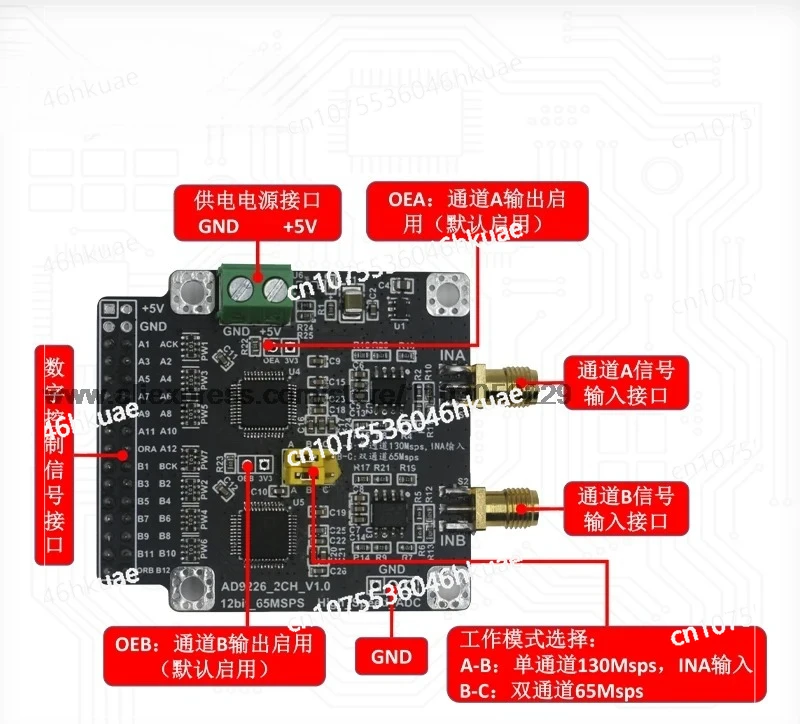 

AD9226 Высокоскоростной 12-битный модуль сбора данных АЦП, двойной 65 м, одиночная частота дискретизации 130 м