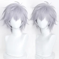 Kaworu Nagisa Cosplay Wig Anime EVA Short Purple Silver Grey Heat Resistant Synthetic Hair Halloween Wigs