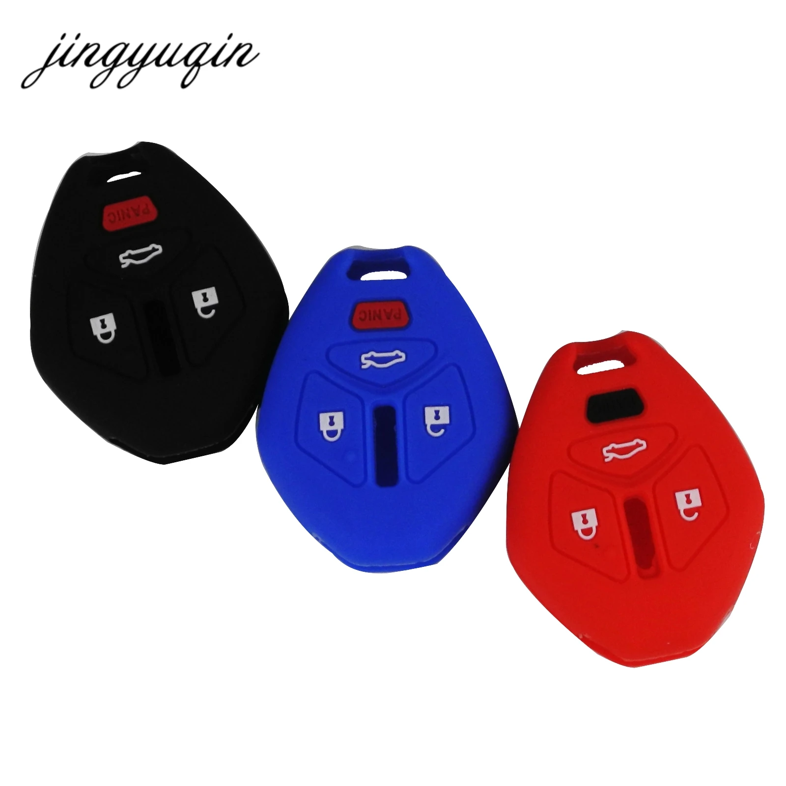 jingyuqin Silicone Skin Protect Holder for Mitsubishi Eclipse Galant Lancer Raider Endeavor Outlander Remote Key fob Cover Case