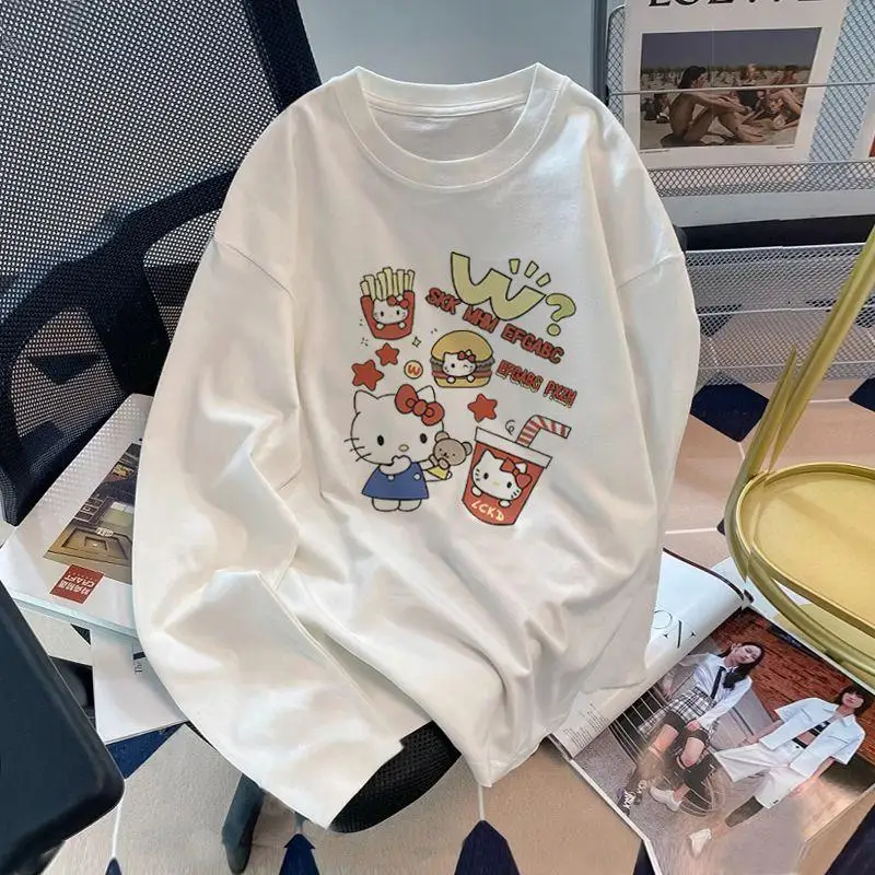 

Sanrio Hello Kitty Hoodies for Men Cartoon Anime Woman Printed Pullovers Loose Y2K Harajuku Hooded Sweatshirt Cute Lolita Hoodie