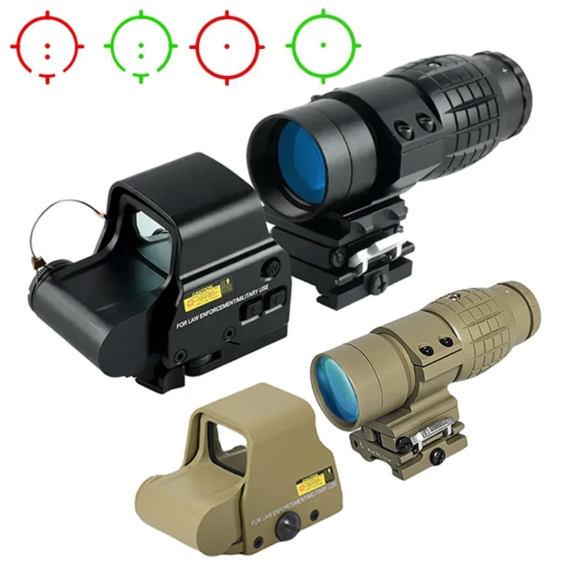 

Tactical 3X Amplify Hologram Sight with Flip-up Mount 553 558 Red Green Dot Sight Adjustable Hunting Accessory Airsoft Sight