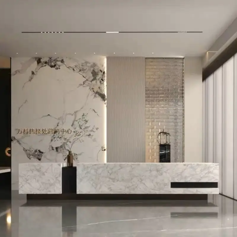 Standing White Table Reception Desks Cashier Counter Desk Office Lectern Reception Desk School Empfangstheke Salon Furniture image 4