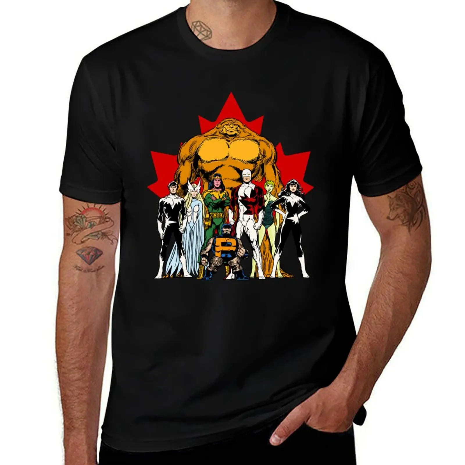 Alpha Flight - Canadian mutant team T-Shirt Basic Solid Color Casual Tee Shirt T-Shirt