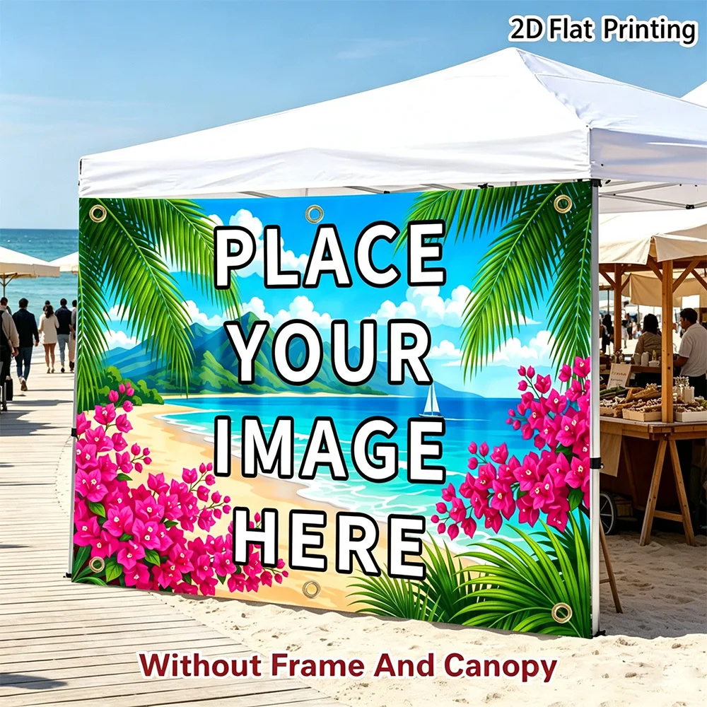 1pc 2D Printed Custom Sidewall Sun Shelter, Personalize with Your Exclusive Photo, Multi-functional RV Camping Accessory