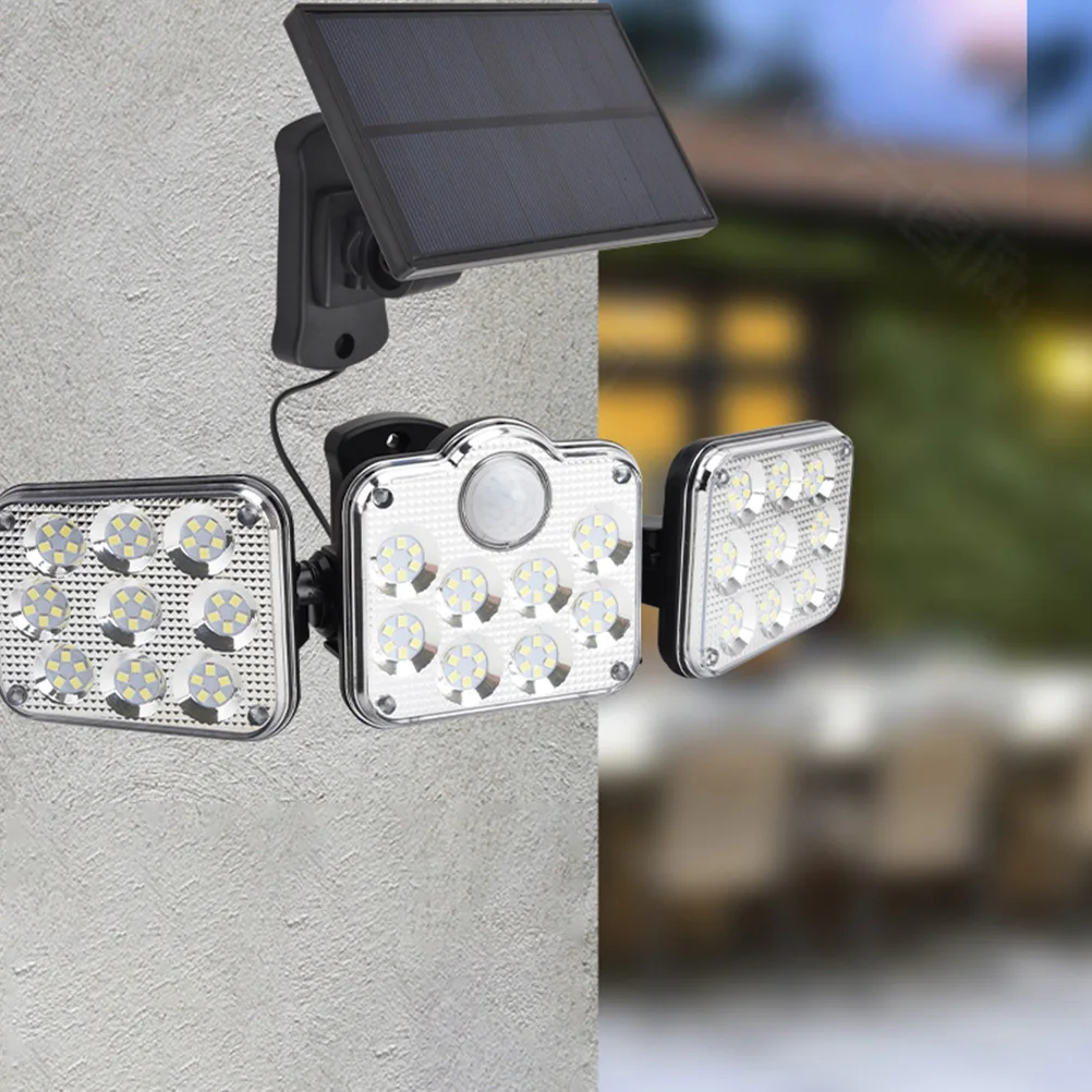 

1Pcs LED Solar Wall Light Three-Head Durable Waterproof Solar Sensor Lamp Outdoor Garden Porch Yard Light Wall Lamp Outdoor