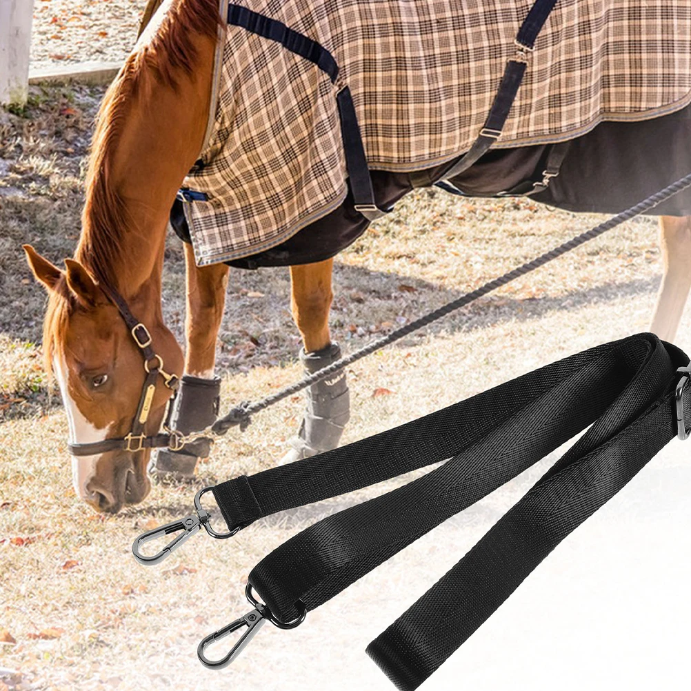 

2Pcs Adjustable Elastic Horse Blanket Leg Straps Metal Buckle Black Breathable Protective Cover Replacement Accessories Horse