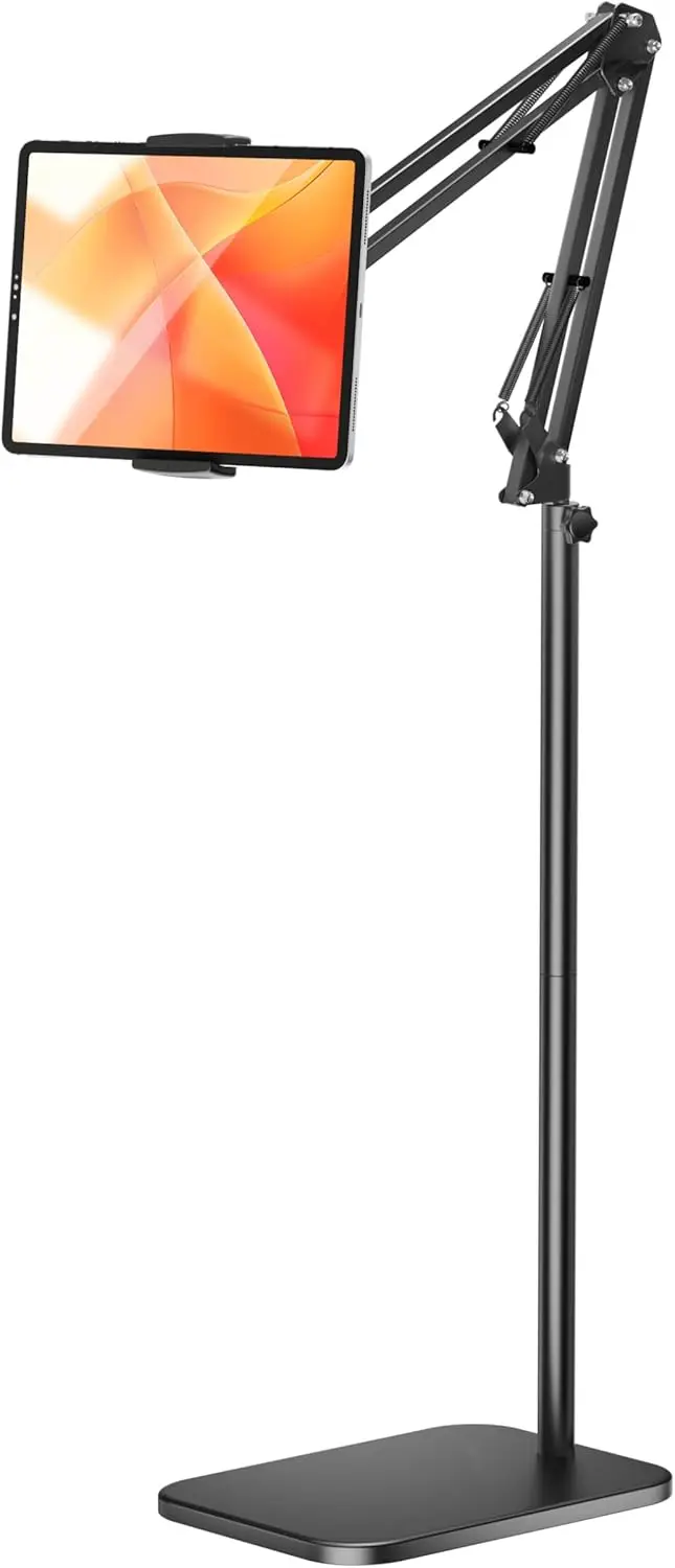 

Регулируемая напольная подставка для планшетов с прочным металлическим основанием, универсальный держатель для iPad, iPhone, Samsung, Kindle и электронных книг