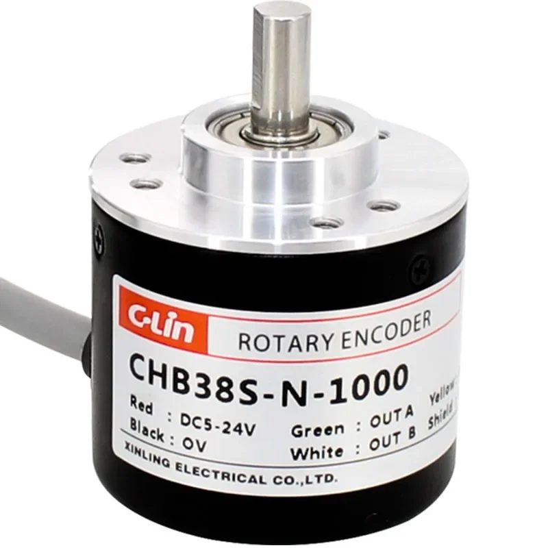 Xinling rotary encoder CHB38S-N-100~ 2500 pulse NPN type output ABZ three-phase DC5~ 24V
