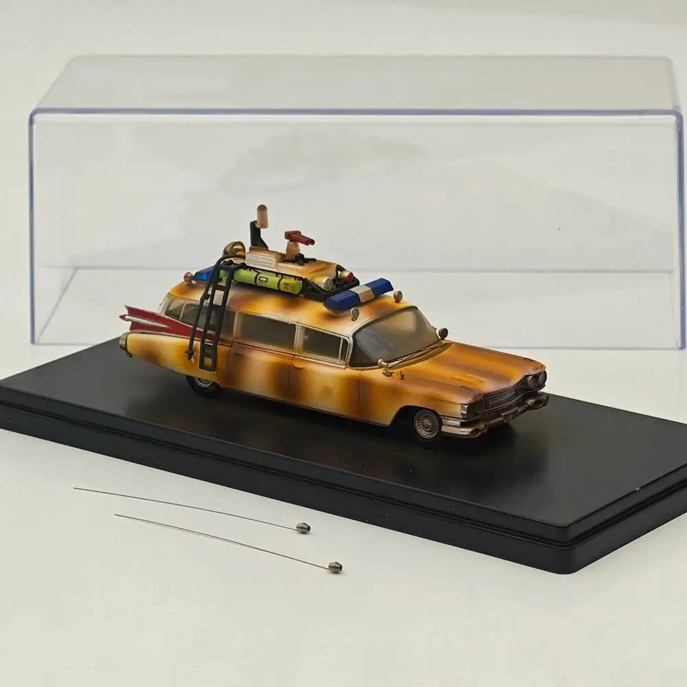 YS In Stock 1:64 for Ghostbusters Miller Meteor Ecto-1 1959 Diecast Model Minicar White&Varnish&Dirty Version Collection