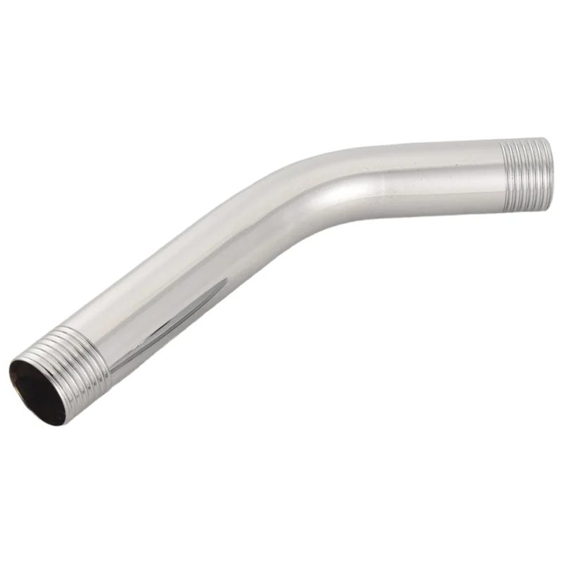 A23E-G1/2 Inch 15Cm Wall Mounted Stainless Steel Shower Head Extension Angled Shower Arm Extra Pipe