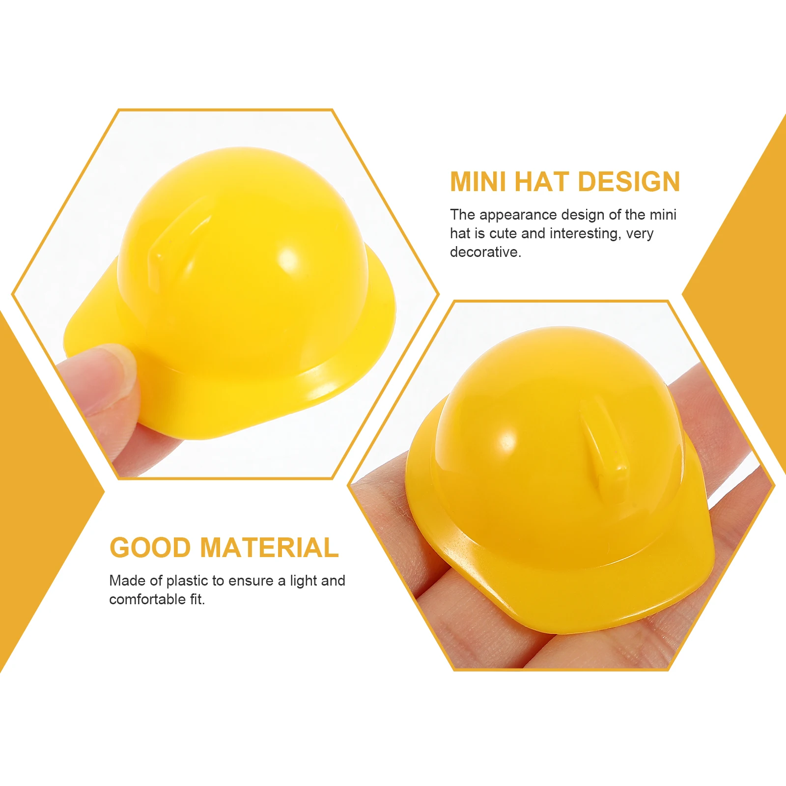 

20 Pcs Mini Construction Hat Pet Decor Red Plastic Balance Decoration