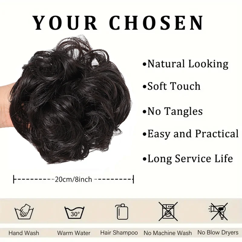 Elegant heat-resistant wave like messy grip bun suitable for all hair types perfect for women\'s daily life and special occasions