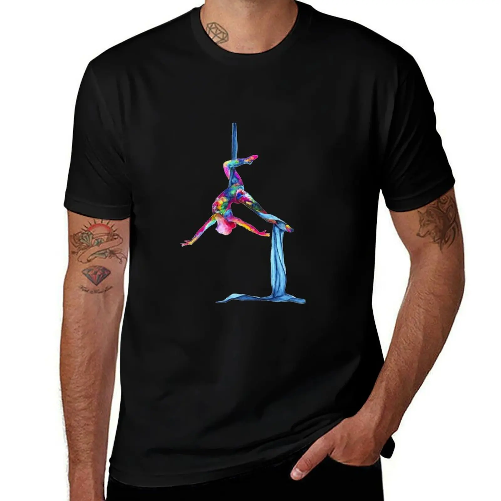 Aerial dance watercolor T-Shirt man t shirt designer t shirts for man slim fit t shirt for man T-shirt