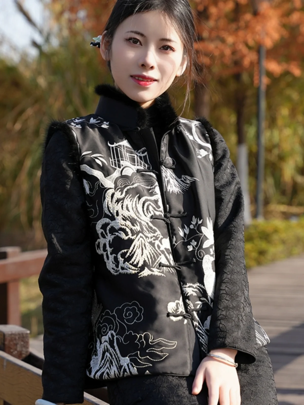 

Langting китайский хлопковый жилет на подкладке Fce Young Sle, одинаковые Thi Winter Jaet, женские традиционные тан-к...