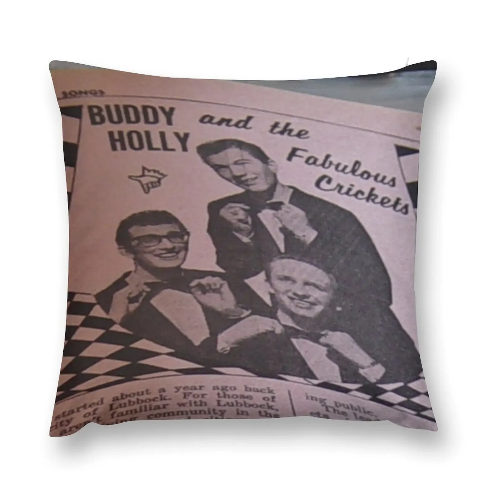 Buddy Holly and The Fabulous Cricket, close up Throw Pillow Sofa Cover Pillow Cases Decorative Pillow Decor