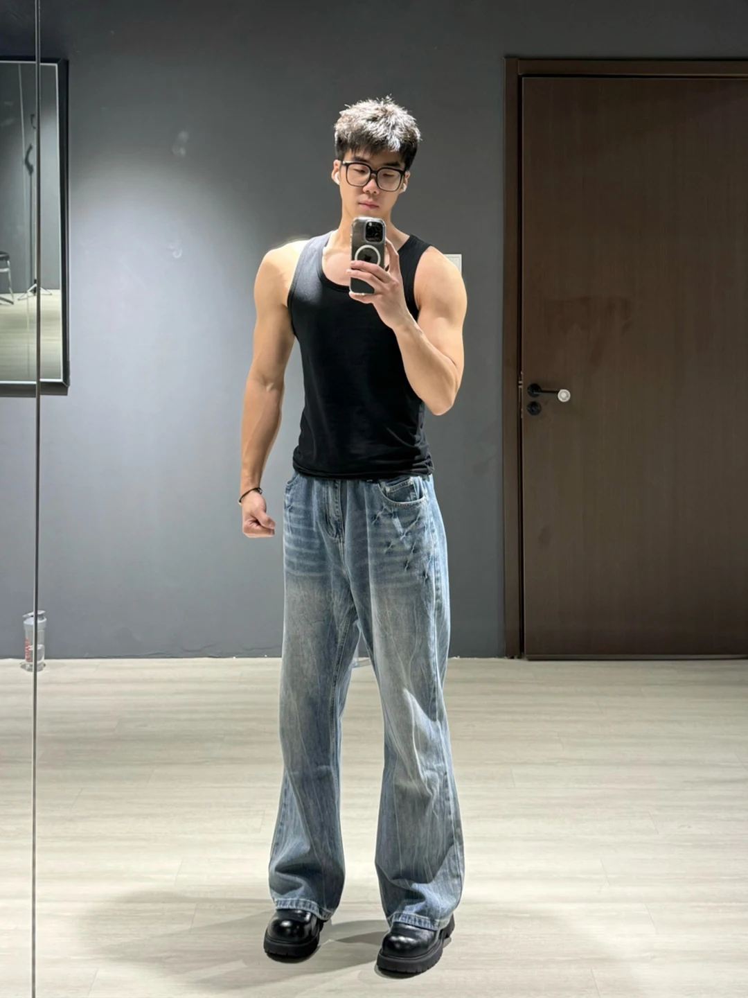 

Мужские джинсы синего цвета с узором «Голубая молния», прямые, винтажные, расклешенные, спортивные, американского стиля, деним, для подростков