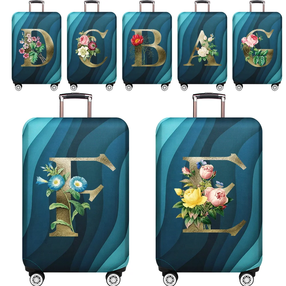 

Suitcase Covers Trolley Box Cover Suit for 18-32 Inch Bag Stretch Fabric Dust Cover Travel Accessories Golden Flower Series