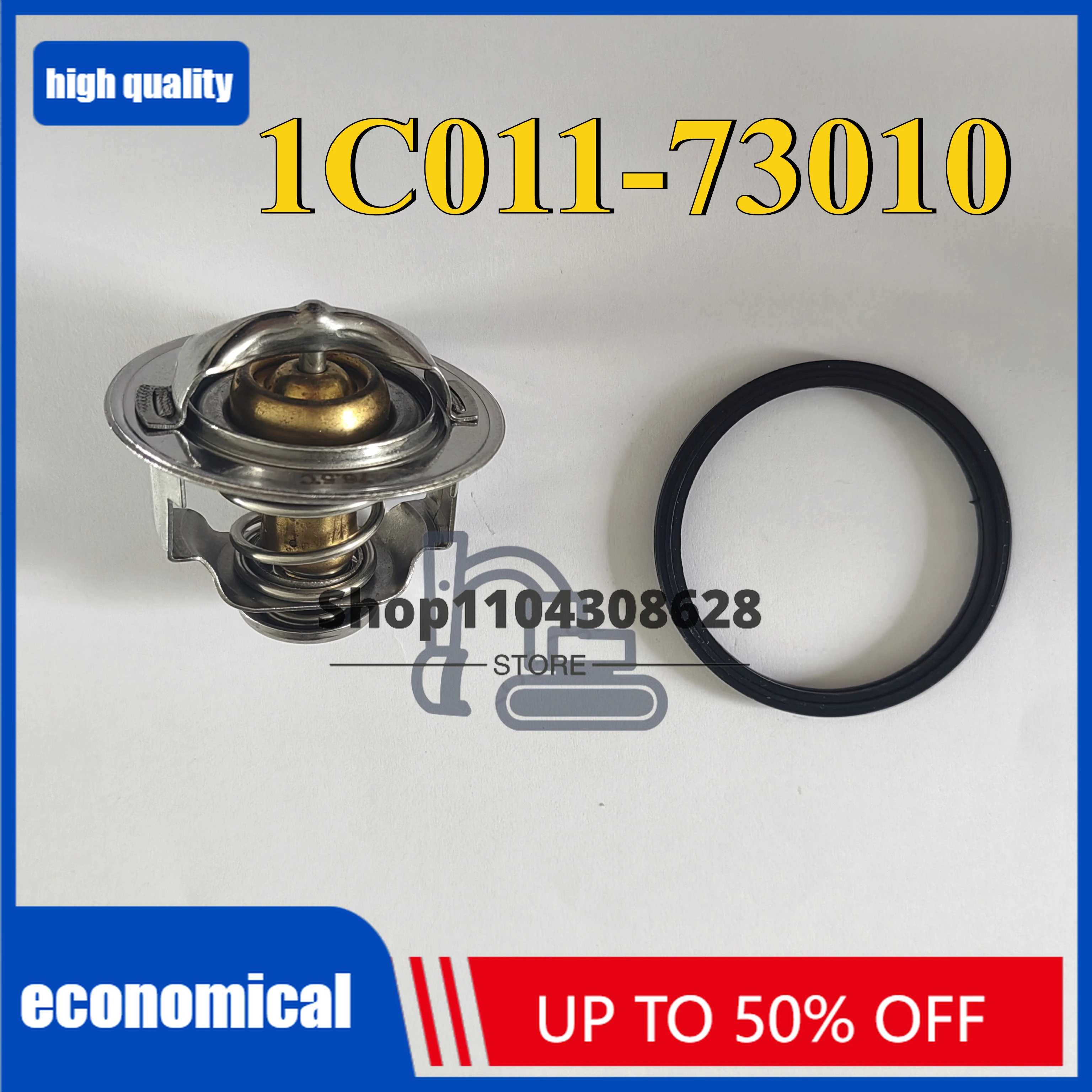 1C011-73010 Thermostat 76.5℃ Kubota Excavator V3800 V3300 V3600  Engine High Quality