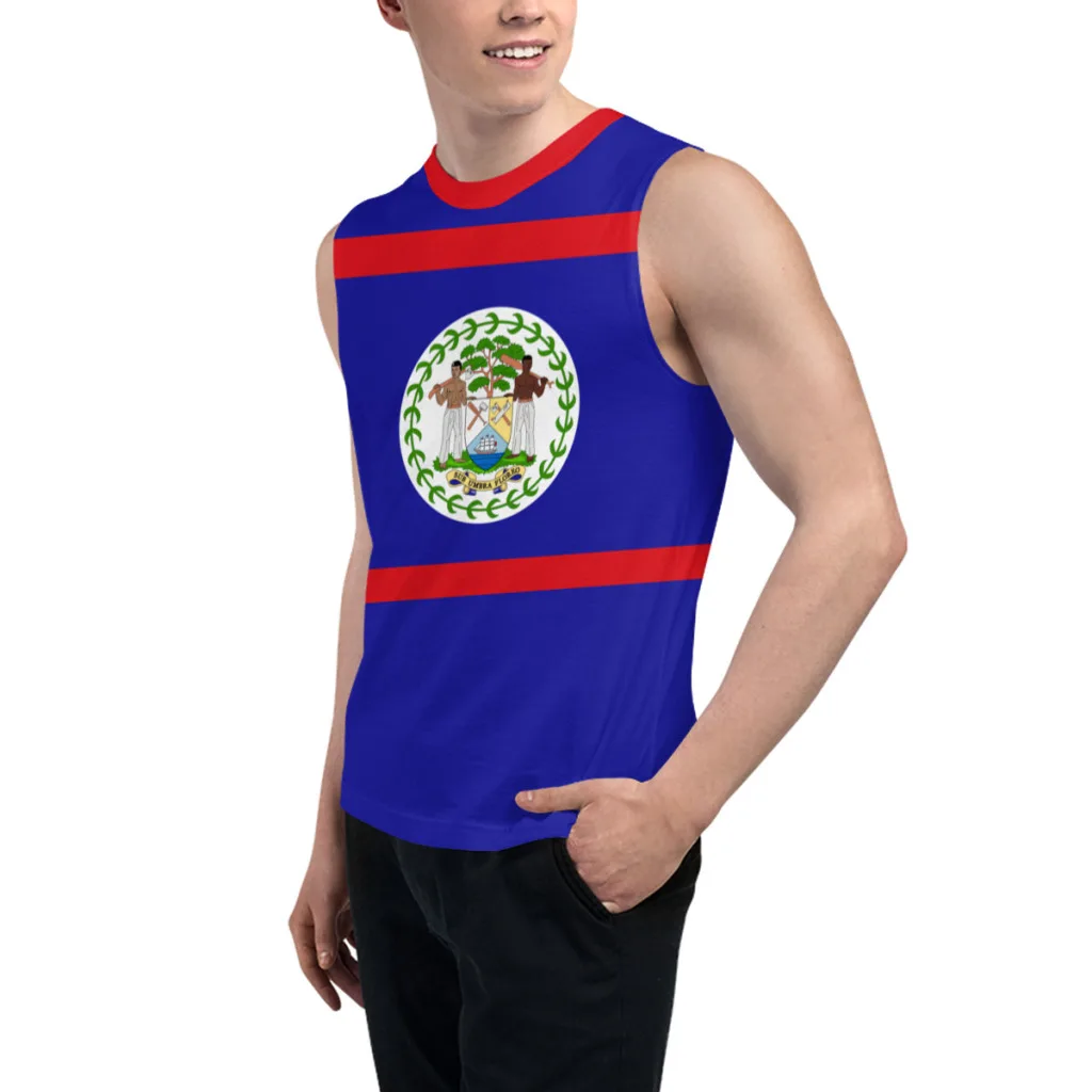 Sleeveless T-shirt Belize Flag 3D Men's Boys Tshirt Gyms Tank Tops Fitness Joggers Basketball Training Vest