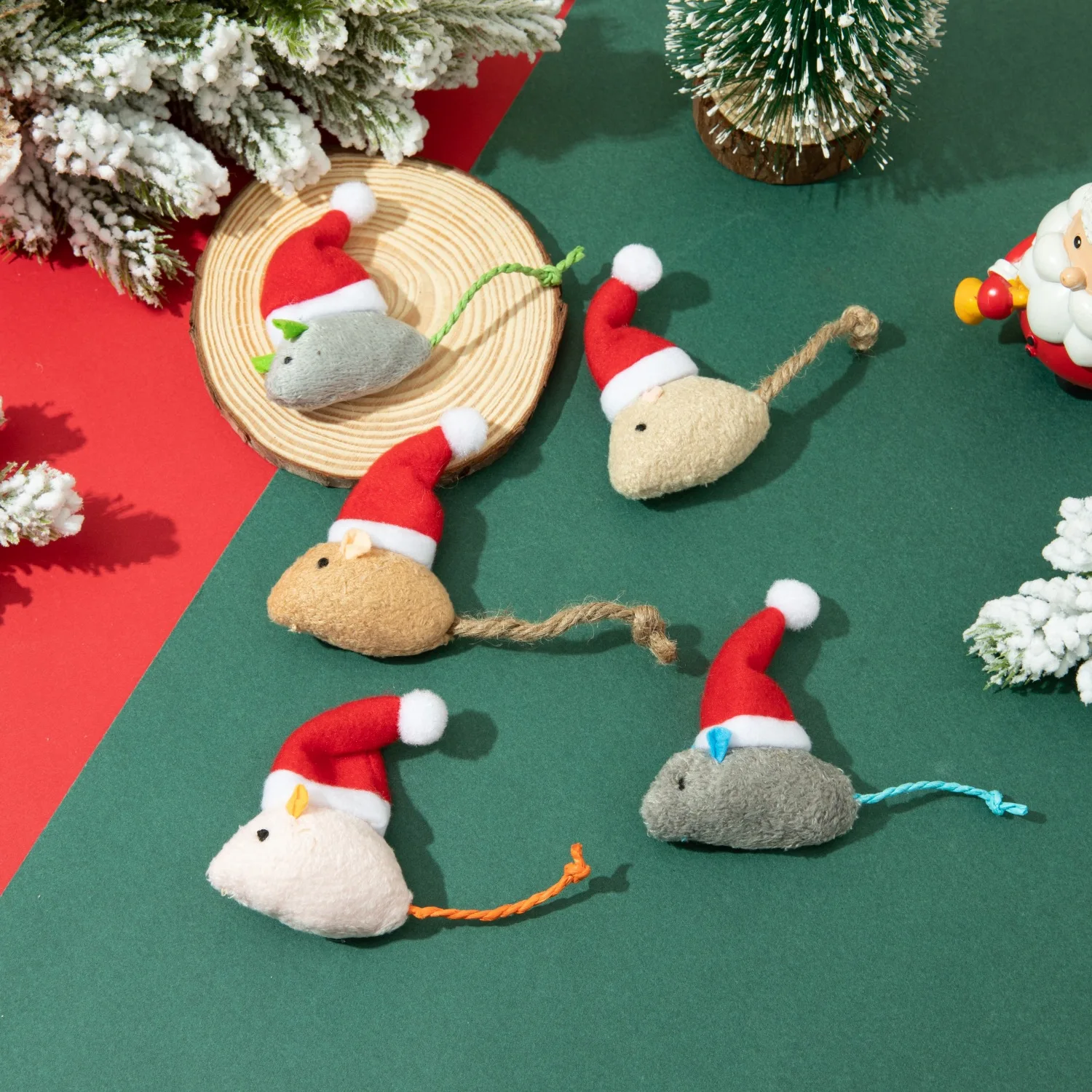 

Christmas Pet Supplies Cat Mint Small Mice with Cat Grass Cats To Relieve Boredom Interactive Fun Playing with Pet Toys