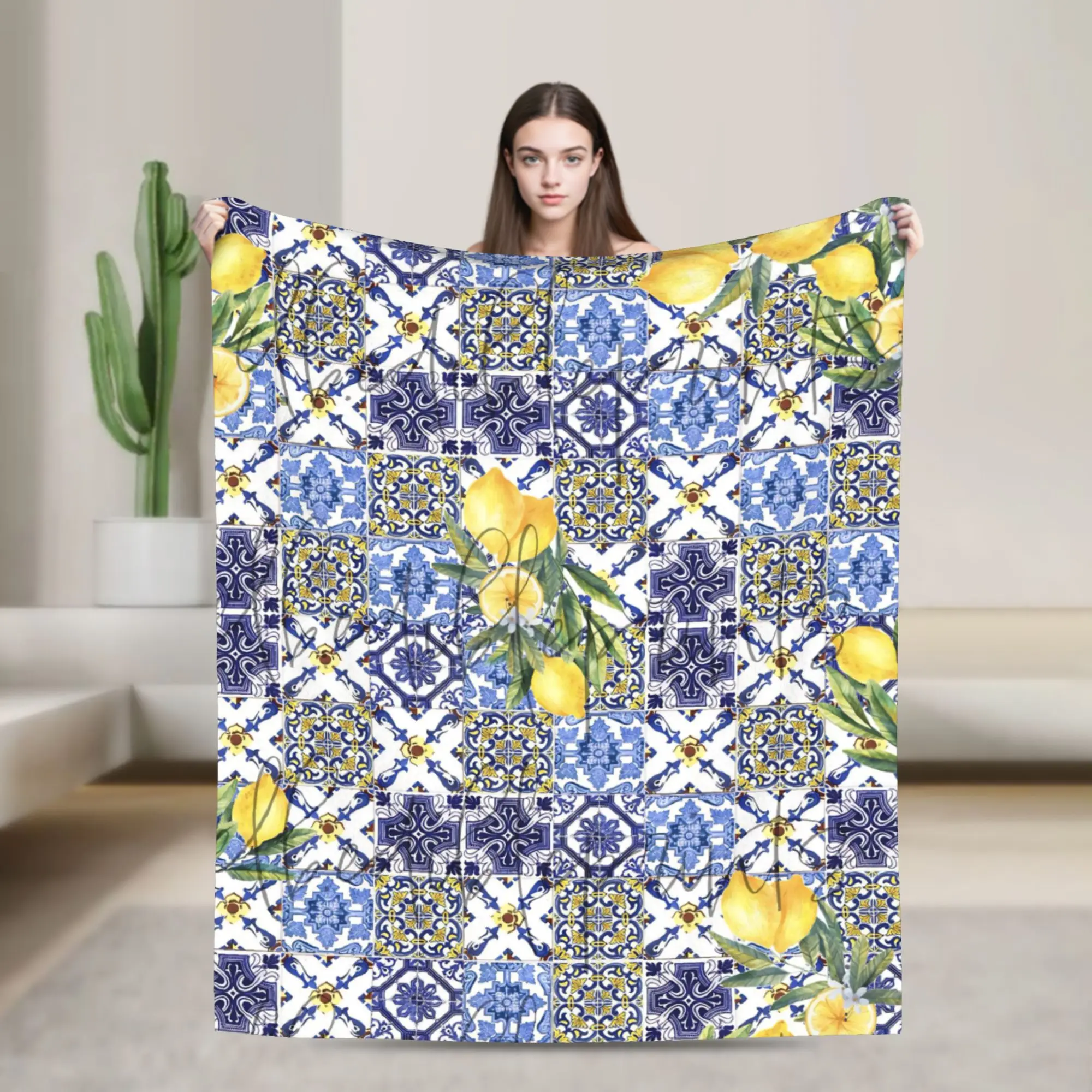New Lemon Sicily Rectangle Blanket Super Soft Velvet  Comfortable Throw Blankets Machine Washable