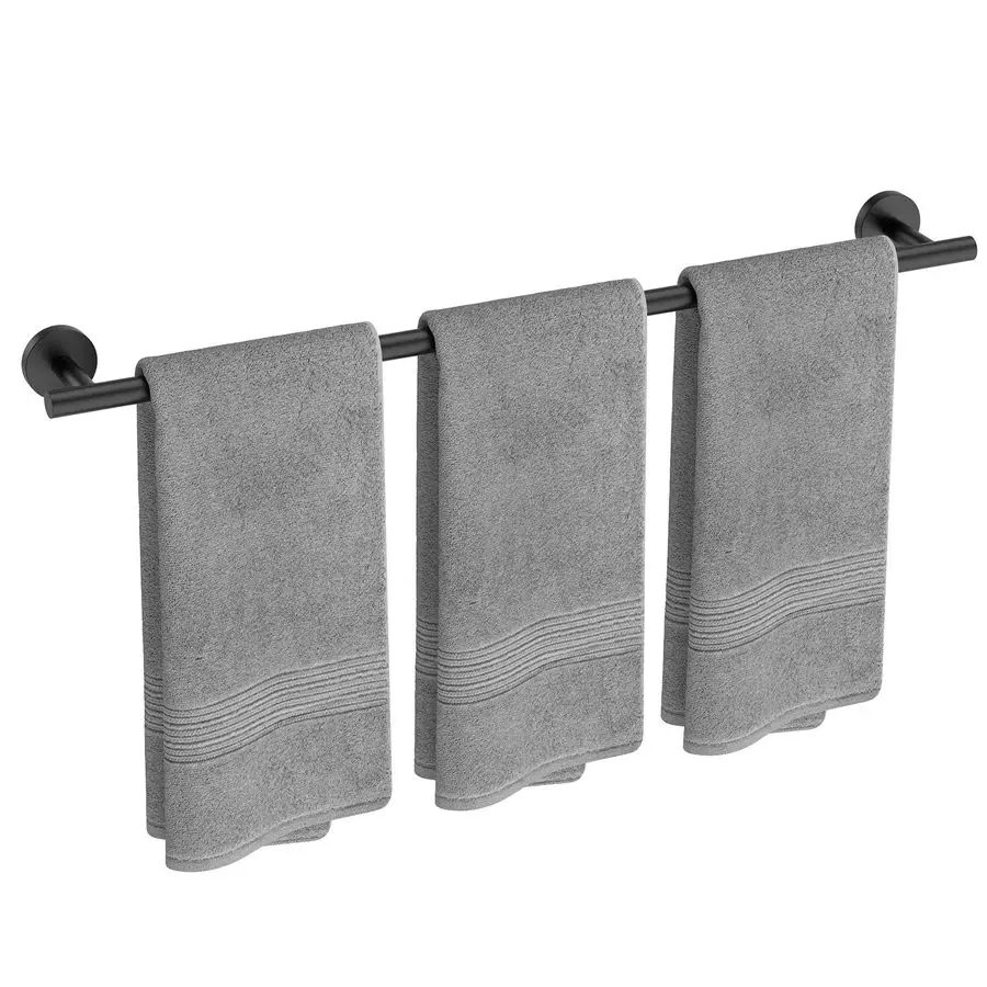 

Матовая черная вешалка для полотенец, 30 дюймов, настенная, из нержавеющей стали SUS304, общая длина 32 дюйма