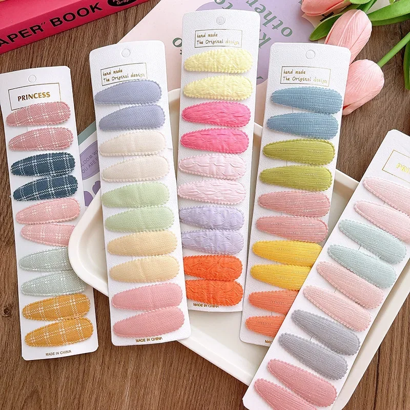 مجموعة مشابك شعر لطيفة للأطفال مكونة من 10 قطع من دبابيس الشعر اللامعة بلون سادة وإكسسوارات تصفيف الشعر للفتيات الصغيرات #2