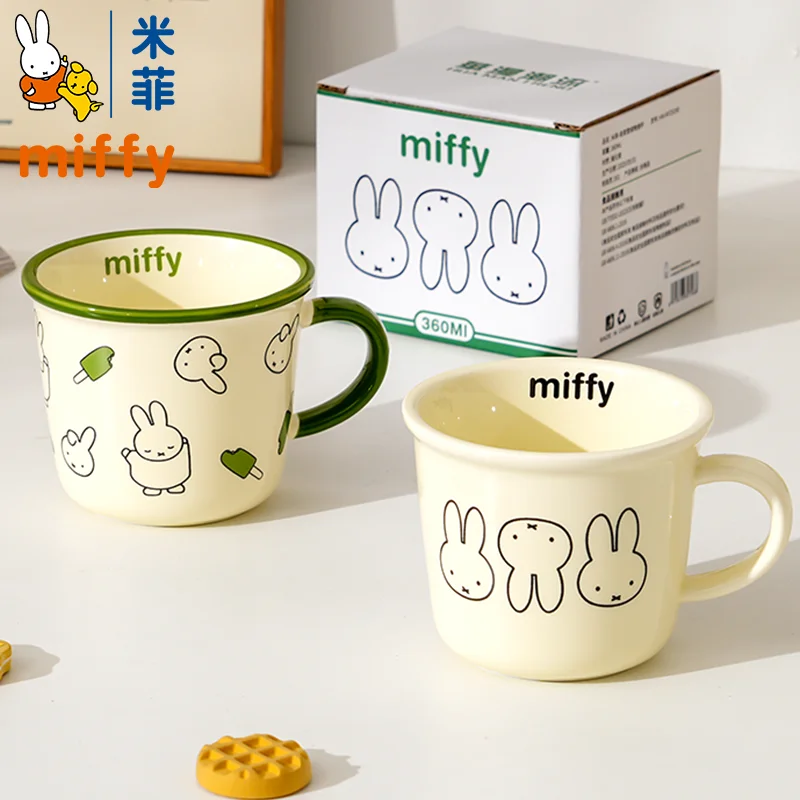 

Miffy Cute Ceramic Mug Large Capacity Coffee Cup Cartoon Breakfast Water Cup Home Office Drinkware Portable Tea Milk Cup Gift