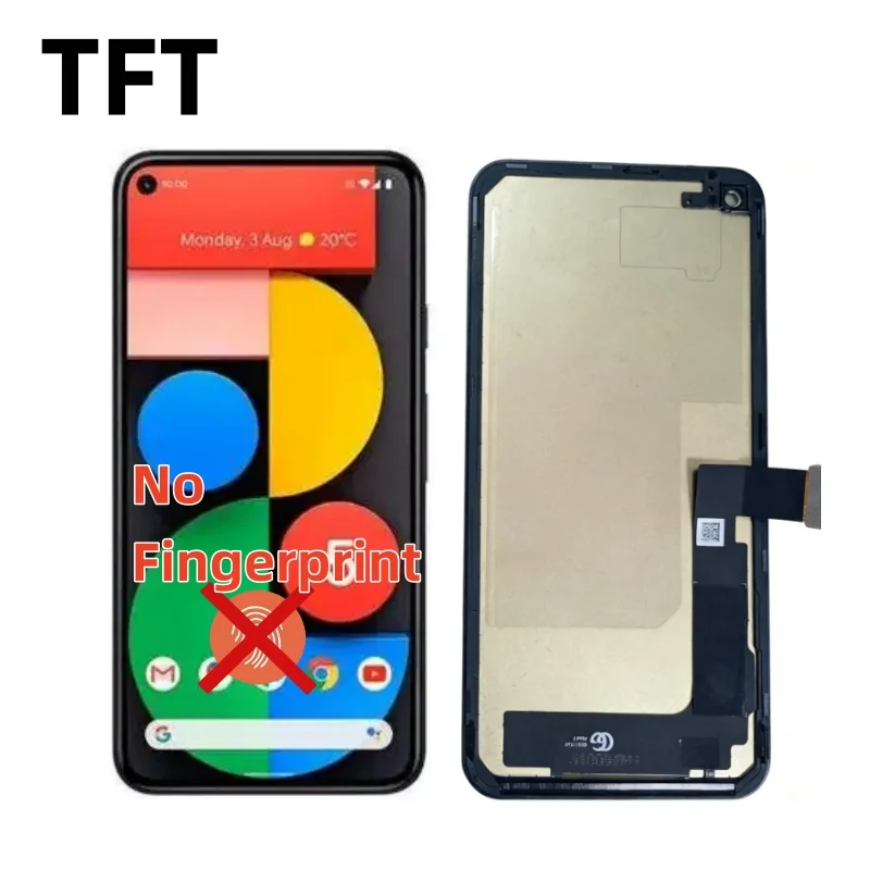 Nowy wyświetlacz TFT LCD do Google Pixel 5 GD1YQ GTT9Q G5NZ6, ekran dotykowy, digitizer, moduł zamienny, bez czytnika linii papilarnych. — zdjęcie produktu 5