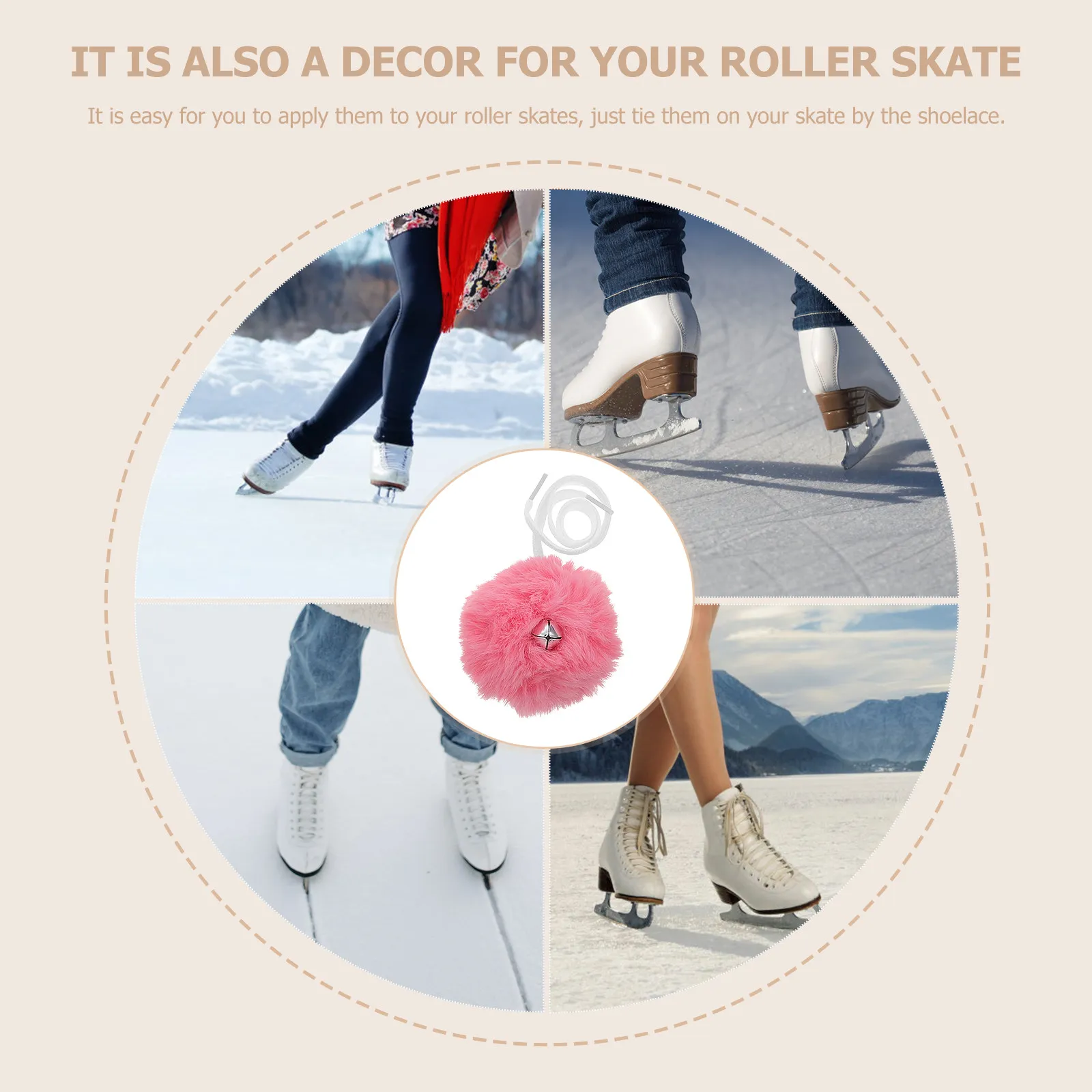 

2 пары шнурков для роликовых коньков с помпонами, декоративные шнурки для обуви, аксессуары для коньков, украшения для роликовых коньков