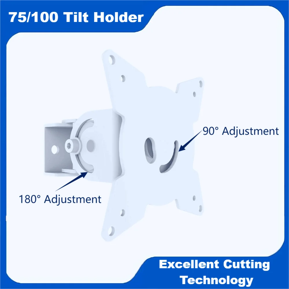 Wall Mount VESA Holder Tilt Holder 180° Angle Adjustment Support Vertical & Horizontal Screen Display High Loading Bracket