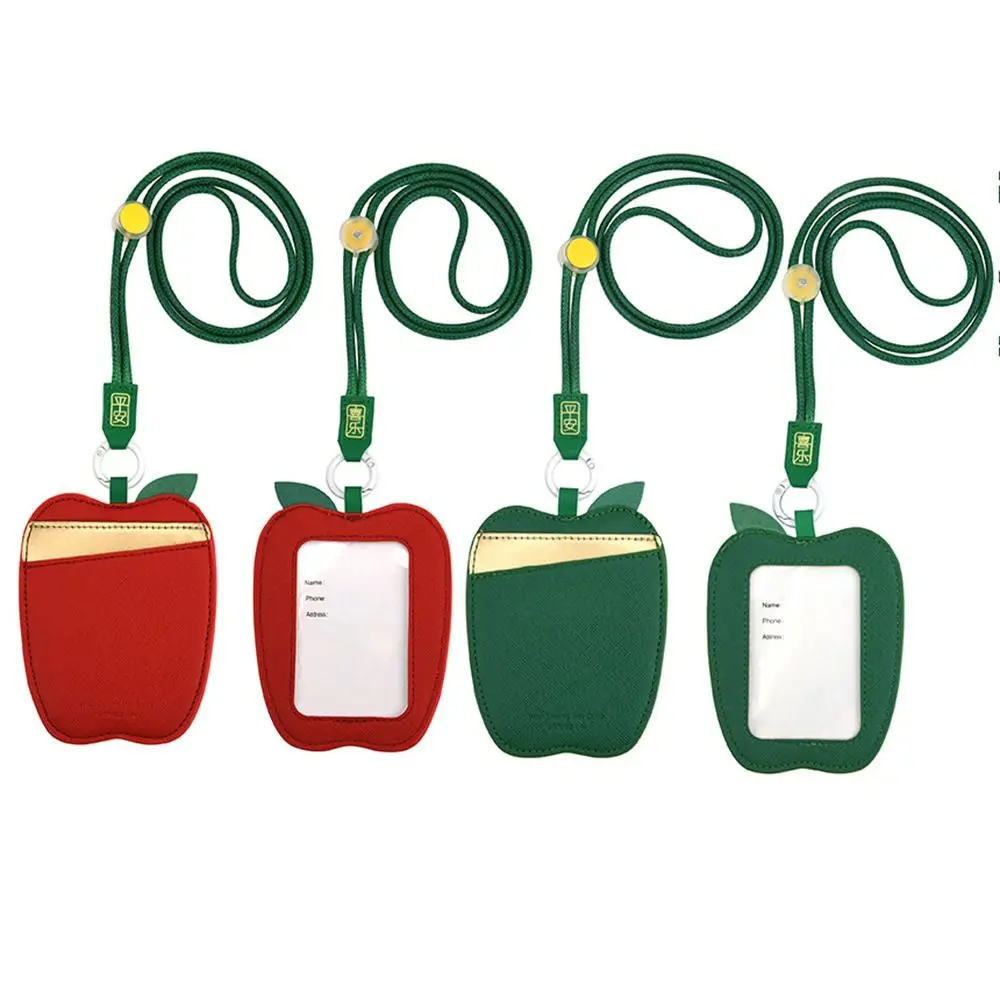 

Gift Creative Fruit Card Holder Cute Lovely Leather Card Sleeve Portable with Neck Strap Work Card Case Hospital