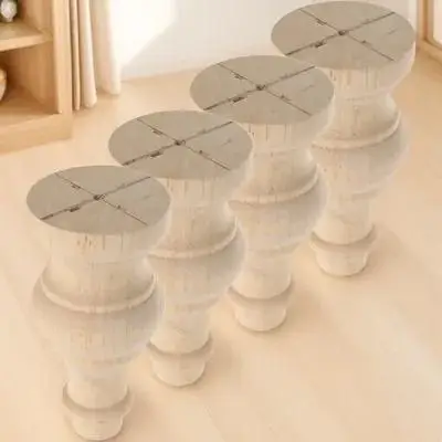 

4Pcs Solid Wood Furniture Legs Vintage Style for Sofa Dresser Coffee Table Replacement Wooden Feet Set Wood Furniture Legs