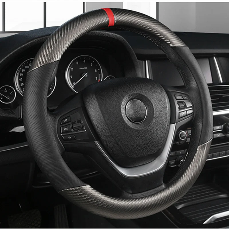 Fashion Universal Car Steering Wheel Cover Breathable Anti Slip Car Decoration Suitable 37-38cm Steering Wheel Cover Accessories