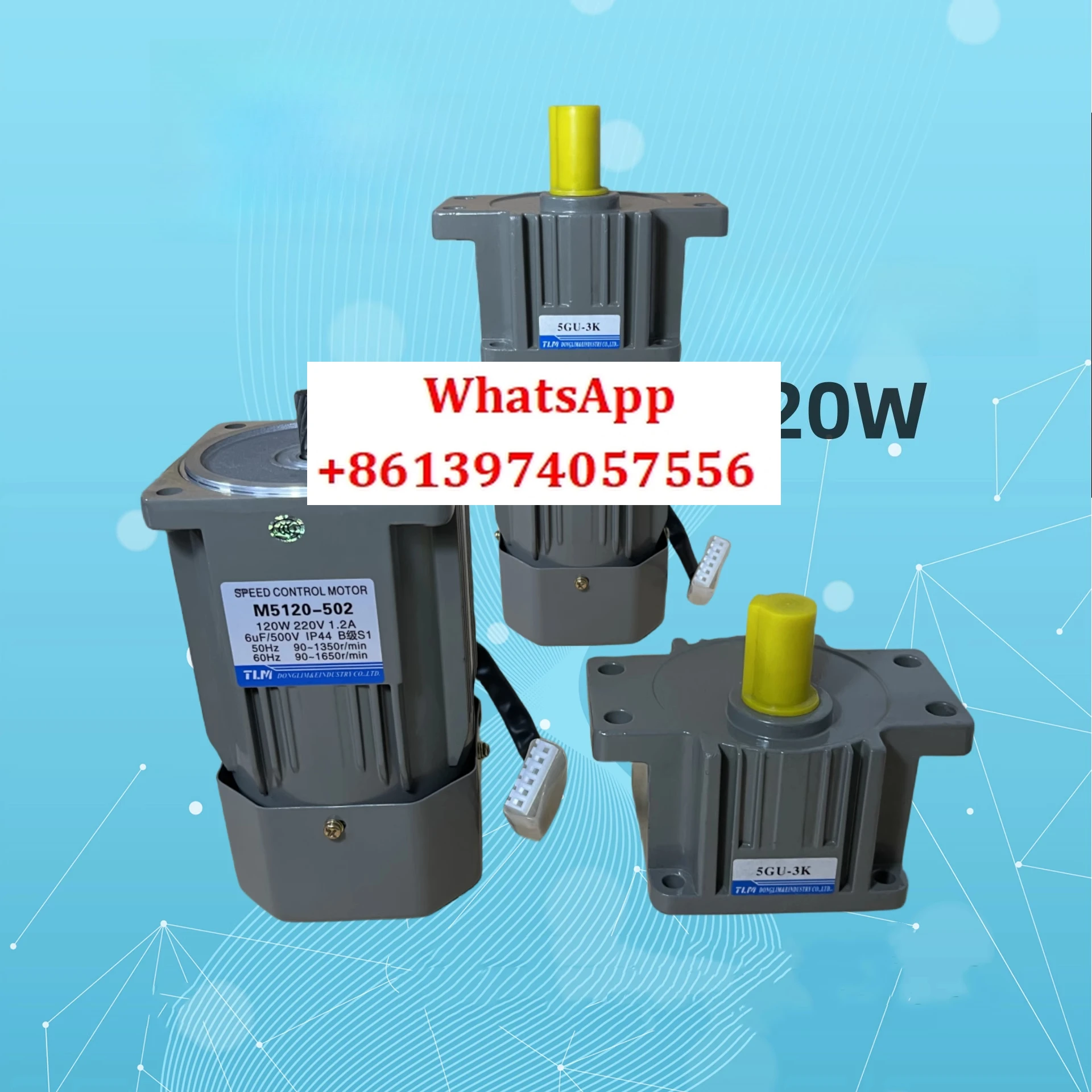 

120W speed regulating motor, reduction motor M5120-502, equipped with a reduction gearbox, can have a 15mm brake output shaft