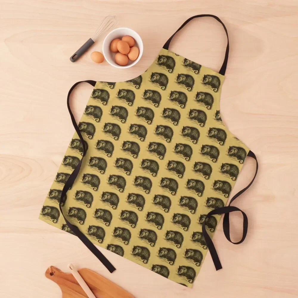 Vintage Opossum Apron Waterproof Teacher Restaurant Kitchen Equipment Women's Home Clothes Apron