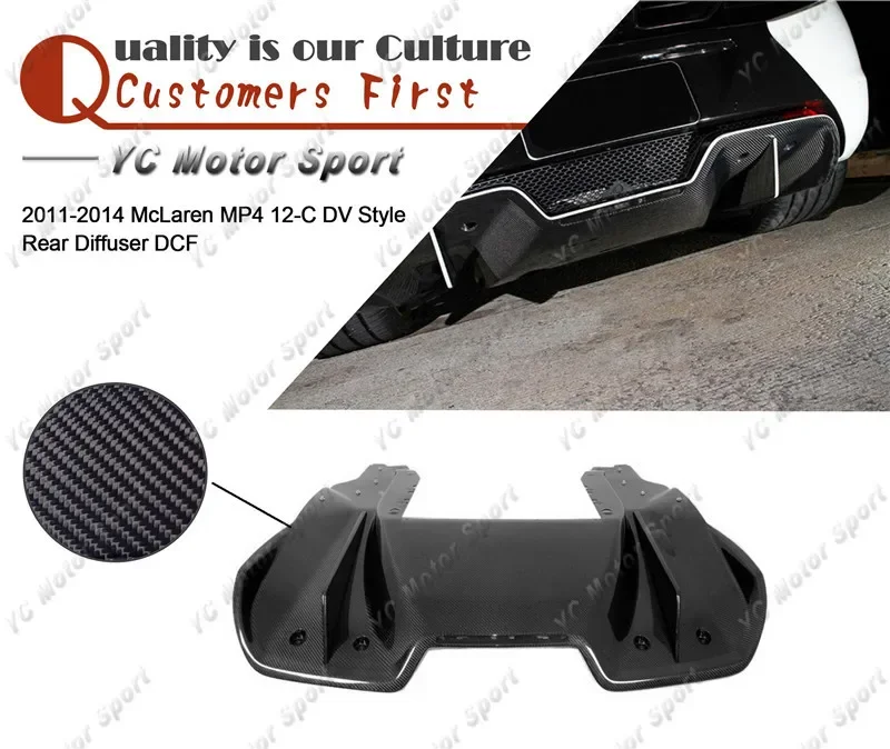 Autozubehör Trockencarbonfaser D Velocita Style Heckdiffusor passend für 2011-2014 MP4 12-C Heckstoßstangendiffusor