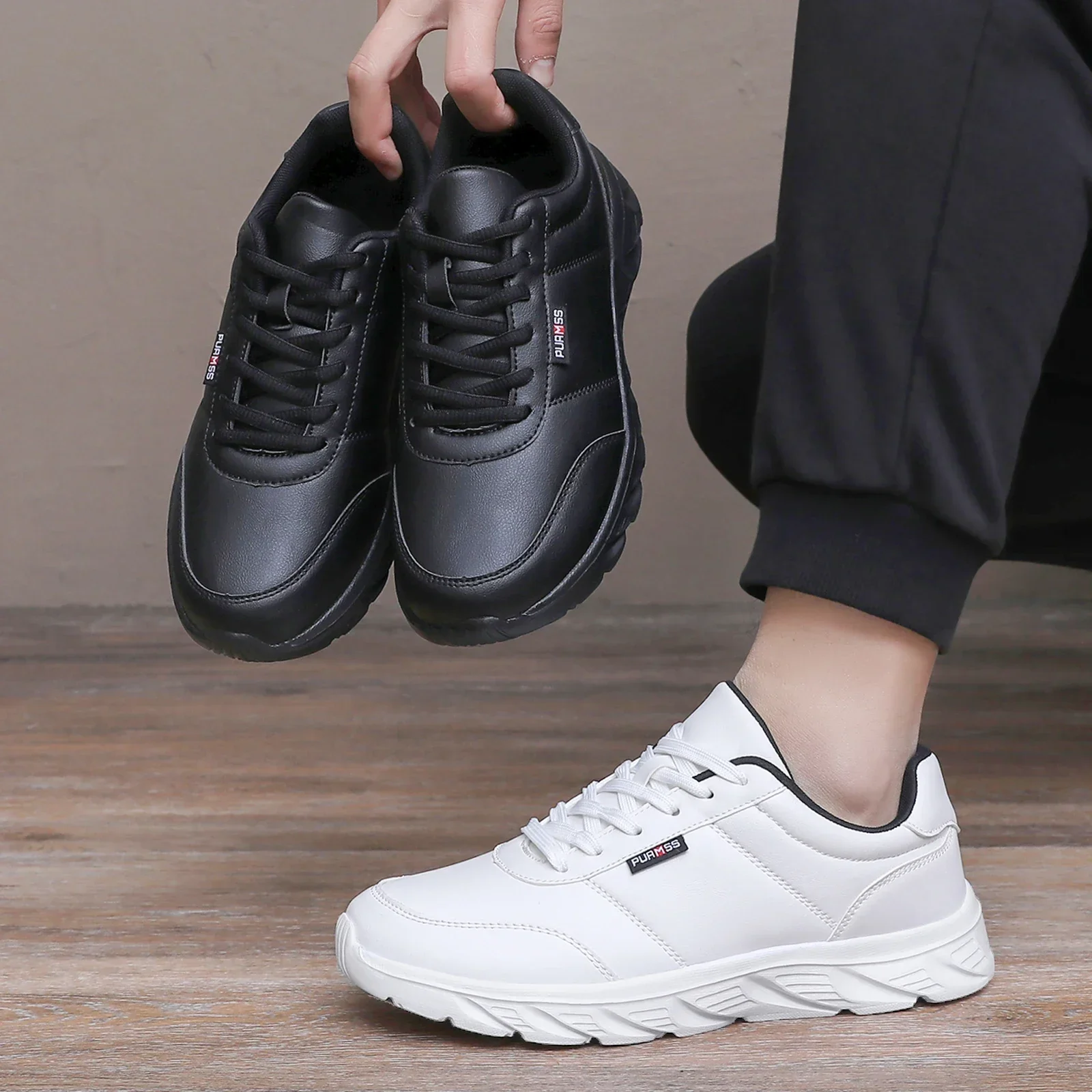 2025 männer Schuhe Frühling Herbst Wasserdichte Wanderschuhe Turnschuhe Freizeit Männlichen Leder Sport Schuhe Non-Slip Schuhe – Detail 6