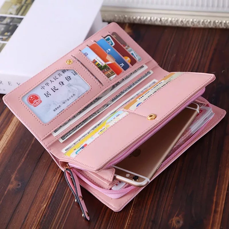Luxury Long Wallet Purses for Women Lace Fashion Slim Wallets Female Cat Pendant Clutch Bag Girls Cute Coin Credit Card Holder