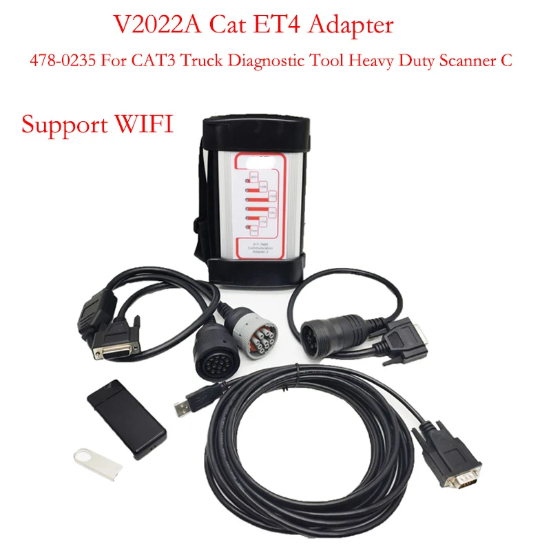 

Heavy Duty Scanner CAT3 V2022A Cat ET4 Adapter 478-0235 for CAT 3 Truck Diagnostic Tool Communication Connection WIFI