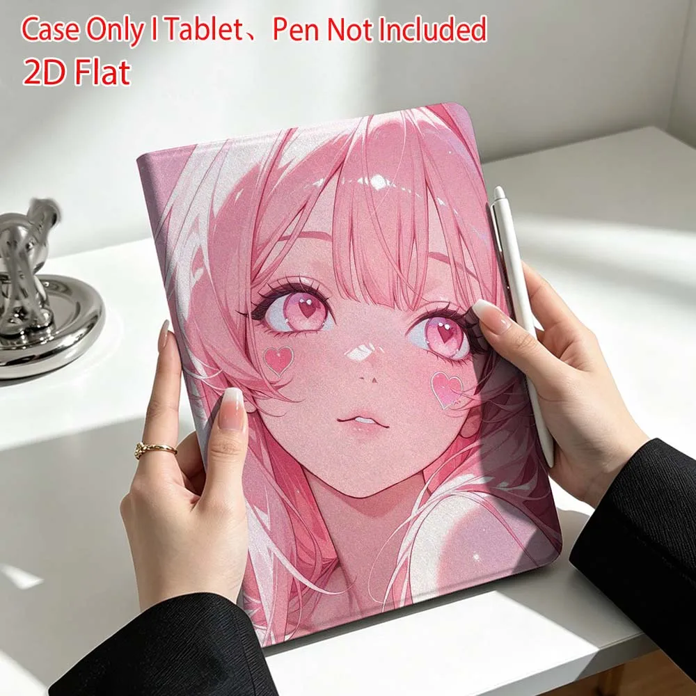 Pink hair Anime gir For Lenovo Xiaoxin Pad Pro Tab P12 P11 11 13 11.2 inch K11 Plus Pen Tray Tablet Case Soft