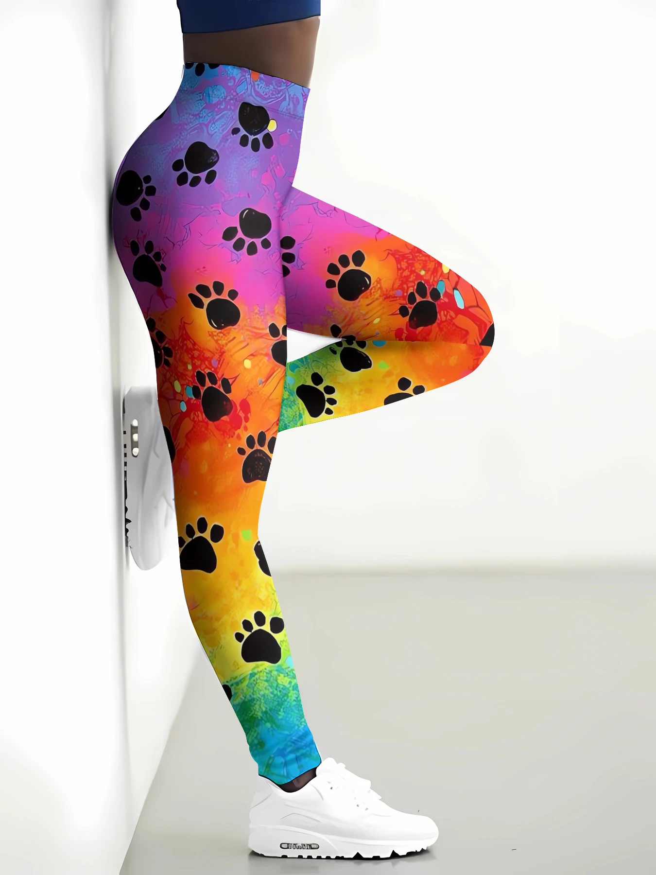 MSIEESO Fashion Women Leggings Rainbow Gradient Paws 3D Printed Yoga Pants Jogging Trousers Fitness Sports Clothing Dropshipping