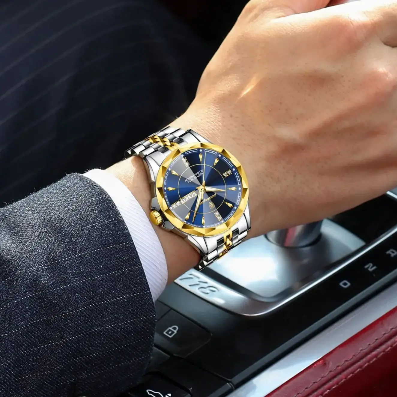 POEDAGAR ساعة رجالية عصرية فاخرة للأعمال مقاومة للماء مضيئة للتاريخ الأسبوع ساعات رجالية كوارتز من الفولاذ المقاوم للصدأ ساعة يد رجالية #4