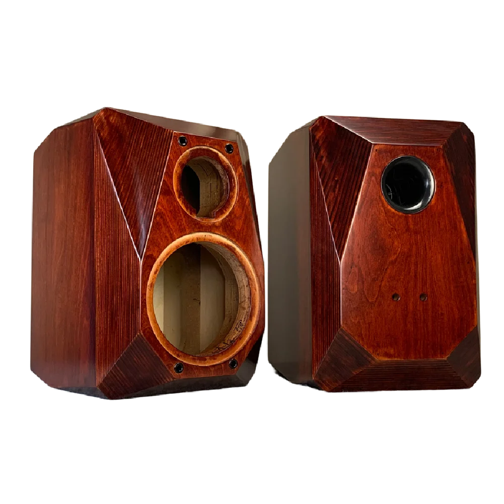 Craftsmen Customized One Pair 5 Inch Two-Way Front 72mm Bevel Diamond Design Empty Birch Plywood Cabinet Speaker Box HIFI DIY