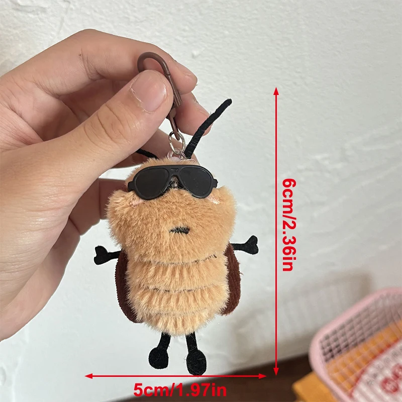 Confezione da 1/3 portachiavi con bambola di insetti carino, novità, portachiavi con animali di peluche, ciondolo per borsa da scuola, regalo attraente