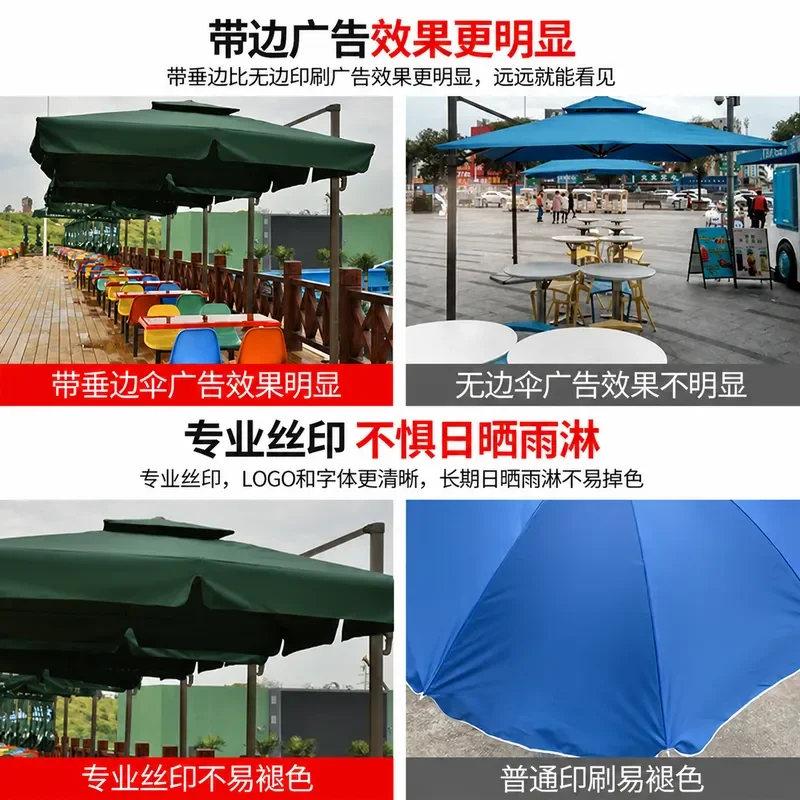 Mojia Large Outdoor Commercial Parasol Roman Sun Umbrella for Courtyard Guard Booth Stall with Custom Logo Printing